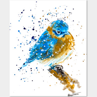Blue Bird Sitting Posters and Art