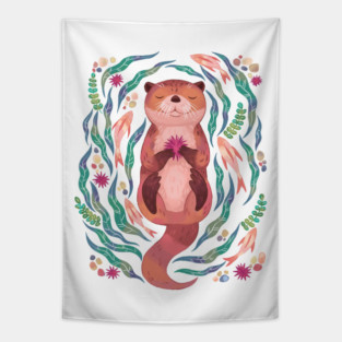 Otter Meditating Tapestry