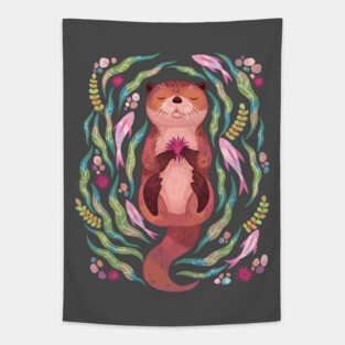 Otter Meditating 3 Tapestry