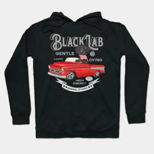 Black Lab in Red Truck Hoodie