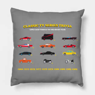 Classic TV Series Trivia: Cars Pillow