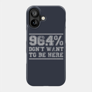 96.4% Don't want to be here Phone Case