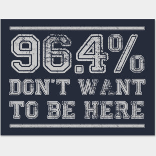 96.4% Don't want to be here Posters and Art