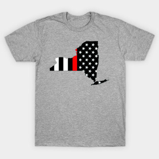 New York State Thin Red Line Firefighter Shirt – NY Fire Dept Pride Tee T-Shirt