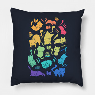 Cats & Books Pillow