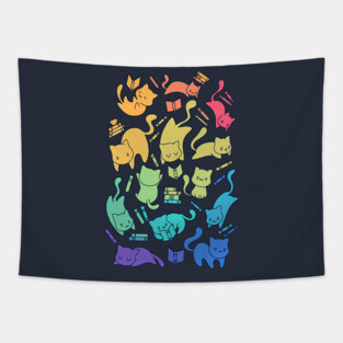 Cats & Books Tapestry