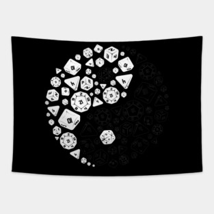 Dice Ying Yang Funny Design for Gamers Men Women and Kids Tapestry