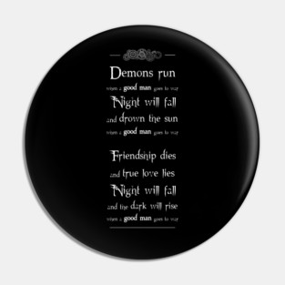Demons run (white) Pin