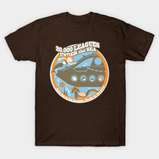 20,000 Leagues Under the Sea (brown, orange, blue) T-Shirt