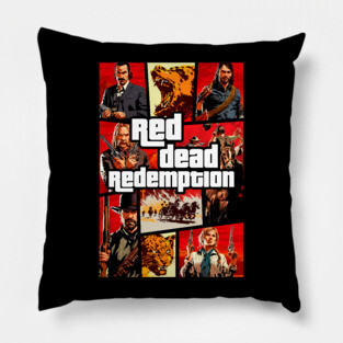 Red Theft Redemption Pillow