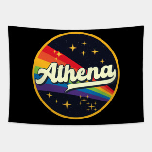 Athena // Rainbow In Space Vintage Style Tapestry