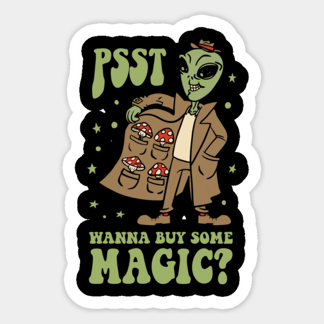 Alien Magic Mushroom Dealer Sticker by Cosmo Gazoo