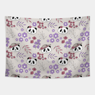 Garden Party Pandas - 1000Pandas by Amanda Roos Tapestry