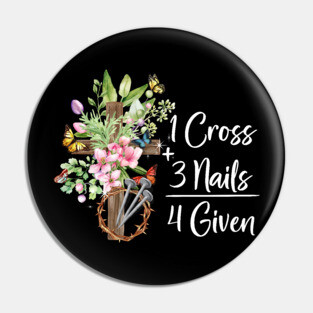 1 Cross 3 Nails Forgiven Christian Easter Gift Pin