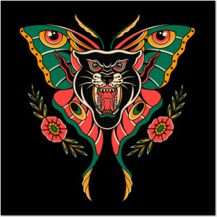 Butterfly black panther Posters and Art