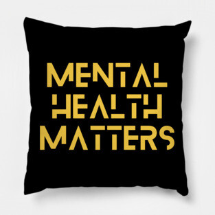 Mental Health Matters yellow block Pillow