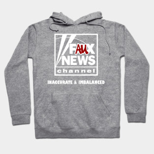 Faux News Channel White Logo Hoodie