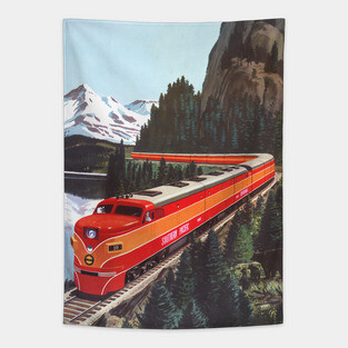 American Train Shasta Daylight Tapestry
