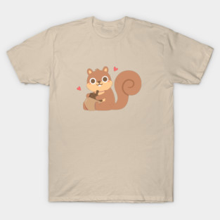 Cute Squirrel With Acorn T-Shirt
