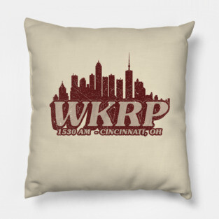 wkrp - city skyline retro Pillow