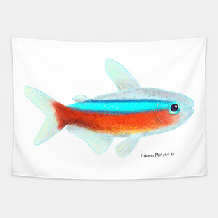 Cardinal Tetra Fish Tapestry