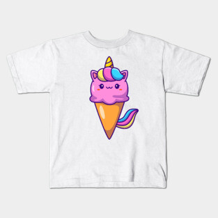 Cute Unicorn Ice Cream Kids T-Shirt
