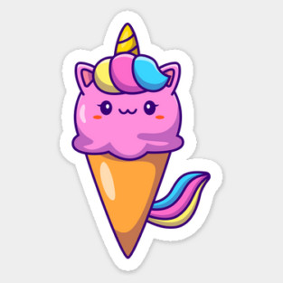 Cute Unicorn Ice Cream Magnet