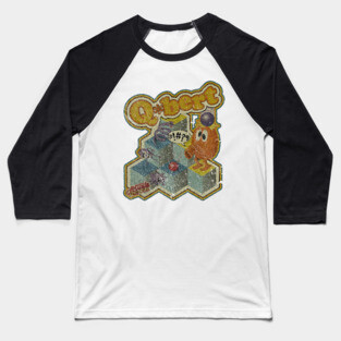 VINTAGE -  Arcade Game Qbert Baseball T-Shirt