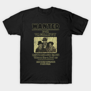 VINTAGE -  WANTED The Three Stooges For Vagrancy T-Shirt