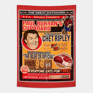 Great Outdoors Eating Contest Poster Ad Tapestry