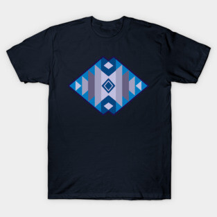 Cool Blue Geometry - Blanket Style T-Shirt