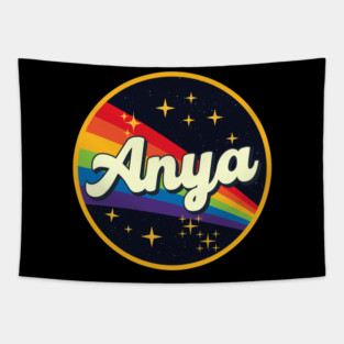 Anya // Rainbow In Space Vintage Style Tapestry