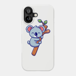 Cute Koala Hanging On Tree Phone Case