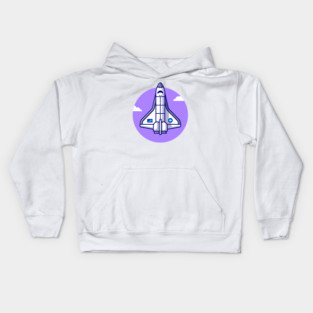 Spaceship Plane Flying Kids Hoodie