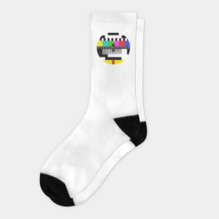 Funny Retro No Signal Retro TV Screen Socks