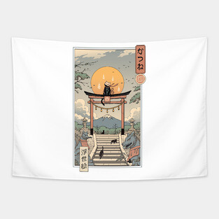 Catsune Cat Inari Tapestry