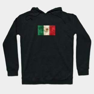 Vintage Aged and Scratched Mexican Flag Hoodie