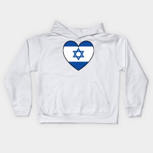 Flag of Israel - Israel Flag in Heart - Freedom Kids Hoodie