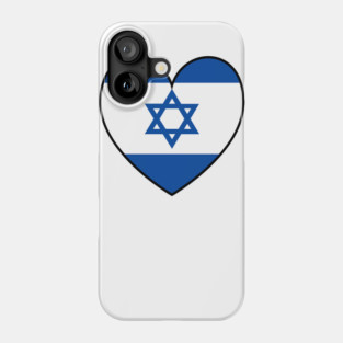 Flag of Israel - Israel Flag in Heart - Freedom Phone Case