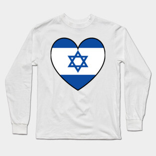 Flag of Israel - Israel Flag in Heart - Freedom Long Sleeve T-Shirt