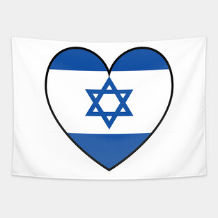 Flag of Israel - Israel Flag in Heart - Freedom Tapestry