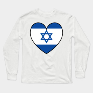 Flag of Israel - Israel Flag in Heart - Freedom Long Sleeve T-Shirt