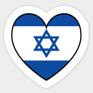 Flag of Israel - Israel Flag in Heart - Freedom Sticker