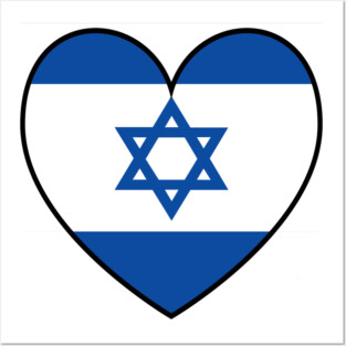 Flag of Israel - Israel Flag in Heart - Freedom Posters and Art