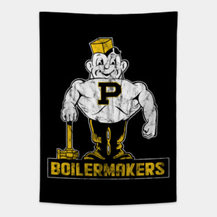 Vintage Boilermaker mascot -Distressed version Tapestry