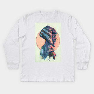 Egyptian Woman Portrait Kids Long Sleeve T-Shirt