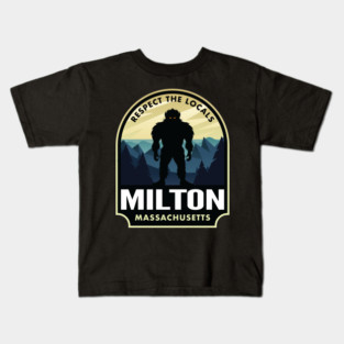 Milton Massachusetts Bigfoot Sasquatch Kids T-Shirt