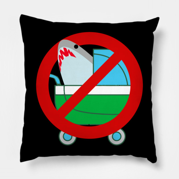 No Sharks In Baby Stroller Pillow by belownormal