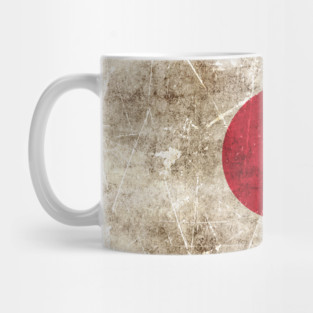 Vintage Aged and Scratched Japanese Flag Mug