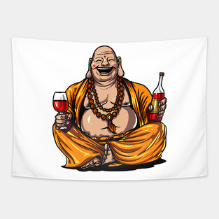Buddha Drinking Wine Tapestry